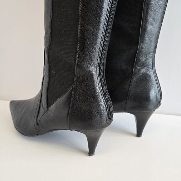 Beautiful Adrienne Vittadini Kitten Heels Leather Boots - Picture 4 of 12